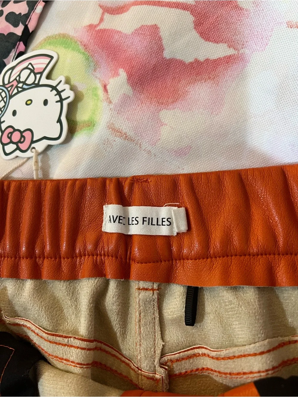 Avec Les Filles Orange Straight-Leg Chinos